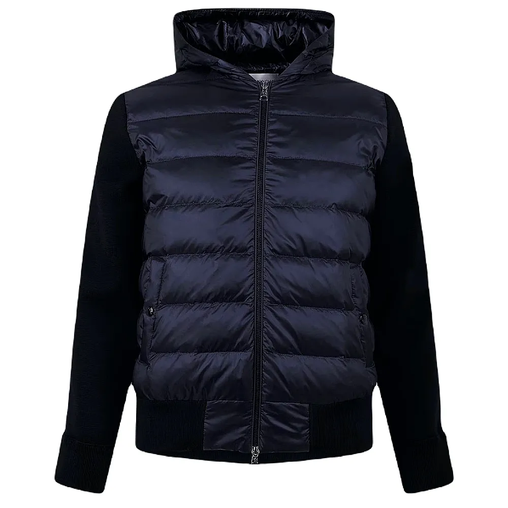 【MONCLER】秋冬新款 男款 羽絨羊毛拼接連帽外套-深藍色(1號USA-S、2號USA-M、3號USA-L、4號USA-XL)