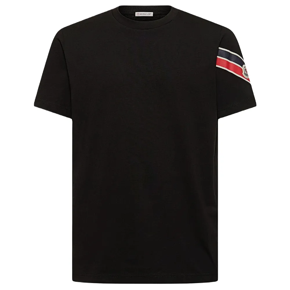 【MONCLER】秋冬新款 男款 左臂品牌LOGO 短袖T恤-黑色(S號、M號、L號、XL號、XXL號)