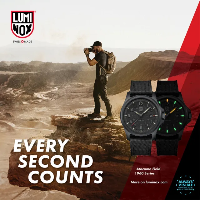 【LUMINOX 雷明時】Atacama Field戰場系列腕錶 – 夜黑 / 1961