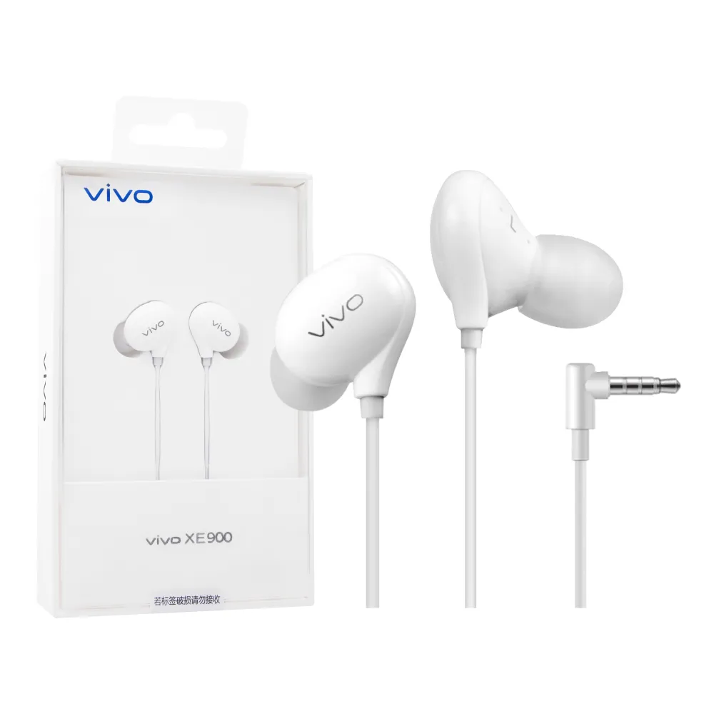 【vivo】XE900 HiFi立體聲 L型入耳式線控耳機 3.5mm(原廠盒裝 / 白色)