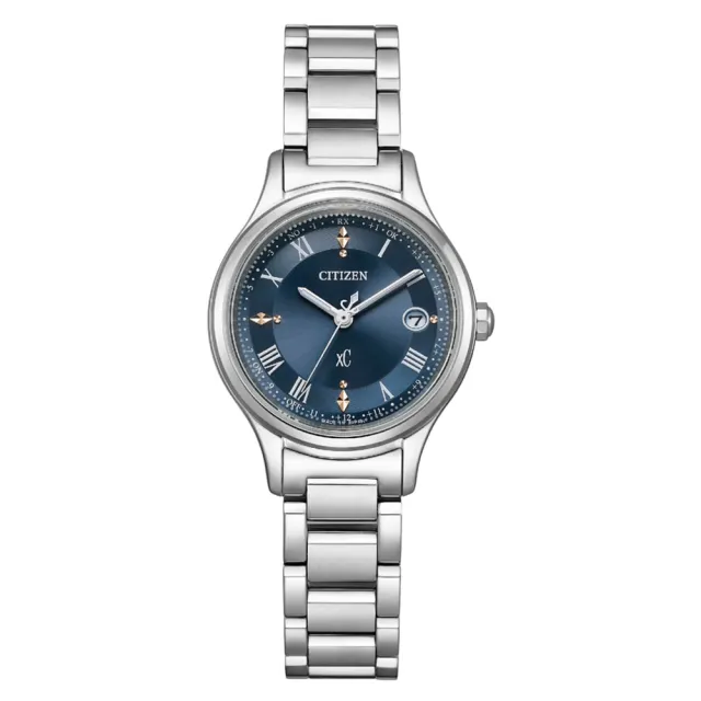 【CITIZEN 星辰】金屬電波光動能優雅女錶 27mm(ES9490-61L)