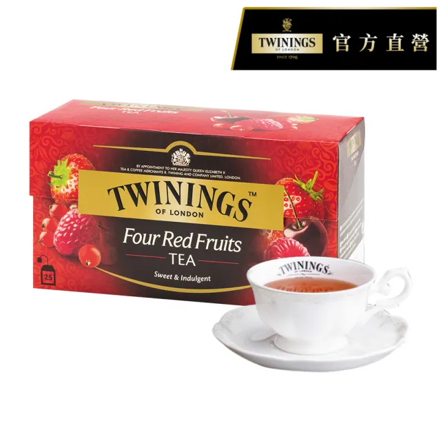 【Twinings 唐寧茶】調味茶包 25包x3盒(四紅果茶/沁心薄荷/香甜蜜桃/香橙肉桂/異國香蘋)