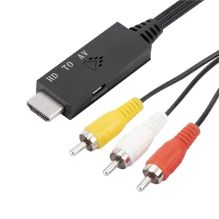 【Bravo-u】HDMI公接口轉AV端子RCA 高畫質1080P電視影音傳輸線 1M