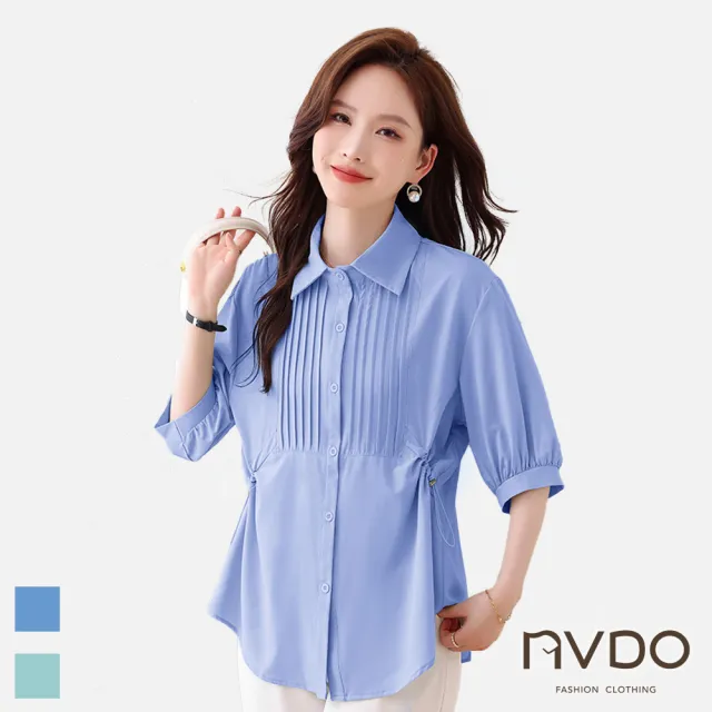 【NVDO】多款舒適涼爽氣質短袖T恤上衣(棉麻上衣/冰絲上衣)
