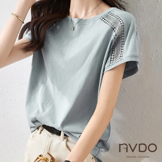【NVDO】現貨 多款舒適涼爽氣質短袖T恤上衣(棉麻上衣/冰絲上衣/售完不補)