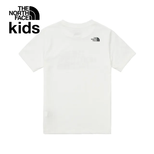 【The North Face】北面兒童白色吸濕排汗品牌LOGO短袖T恤｜89XVFN4