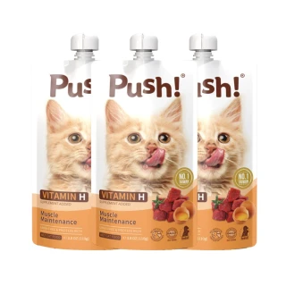 【Push!】HAPPY機能款噗滋包-H肌不可失-甲魚雞肉 110g*15入(貓主食罐/主食肉泥餐包/全齡貓)