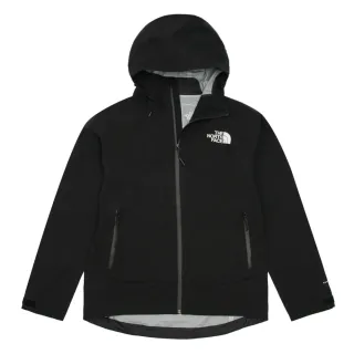 【The North Face】北面女款黑色防水透氣可調節可打包連帽衝鋒衣｜8AP1JK3