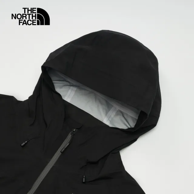 【The North Face】北面男款黑色防水透氣可調節可打包連帽衝鋒衣｜8AMZJK3