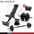 【BLADEZ】DD1 PLUS 40KG槓鈴啞鈴壺鈴三用組+BW13-Z1可折疊重訓椅(居家重訓組)