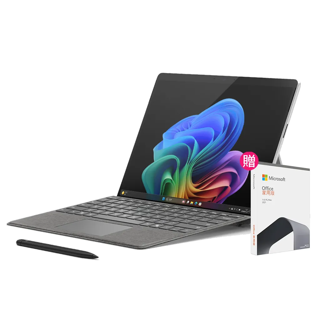 【Microsoft 微軟】CoPilot鍵盤蓋+筆+Office 2021組★Surface Pro-第11版 13吋-白金(X Plus/16G/256G/W11)