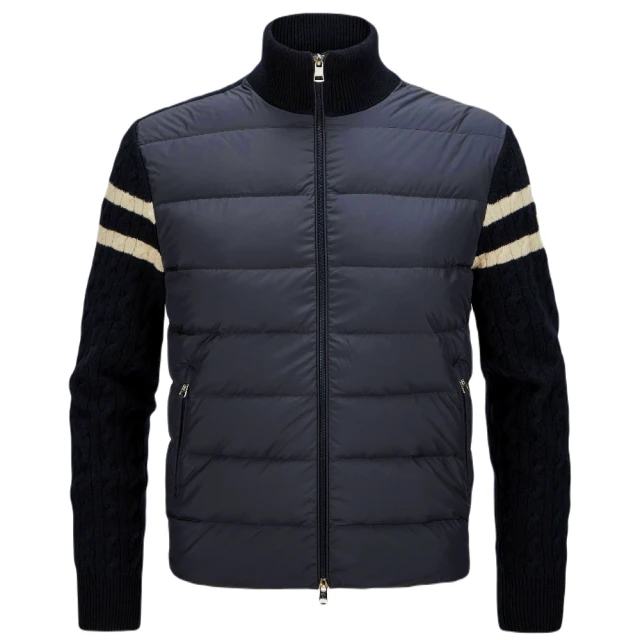 MONCLER 秋冬新款 男款 羽絨羊毛拼接外套-深藍色(1號USA-S、2號USA-M、3號USA-L)