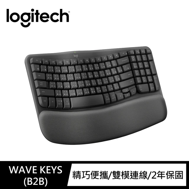 Logitech 羅技 WaveKeys 石墨灰 人體工學鍵盤企業版