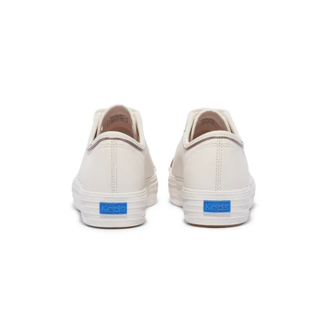 【Keds】TRIPLE KICK 時尚皮革厚底休閒小白鞋(9243W133110)