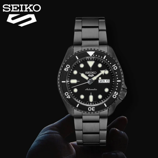 SEIKO 精工 5 Sports 系列 潮黑機械錶- 42.5mm(4R36-07G0SD/SRPD65K1)