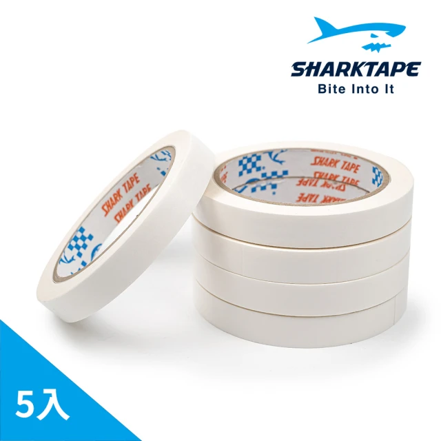 SHARKTAPE 鯊魚牌 手撕雙面膠帶 15mm x 20Y/18M - 5入(雙面膠帶 手撕)