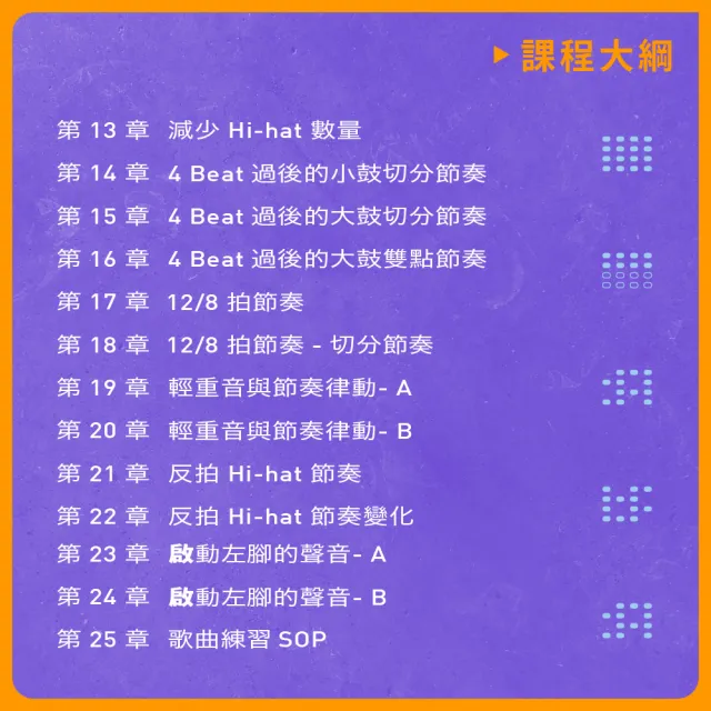 【揚聲堡音樂線上教學】爵士鼓修煉場：小頭老師的25堂基礎必修課 - 胡士國 老師(音樂線上課程/實體卡)