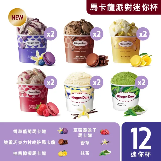 【Haagen-Dazs 哈根達斯】迷你杯/雪糕 12入組 綜合賣場(迷你杯100ml/雪糕80ml x 12)