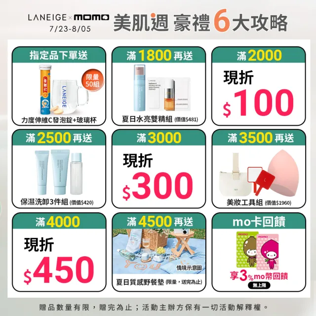 【LANEIGE 蘭芝】完美新生5D全能防曬精華 50ml(官方直營)