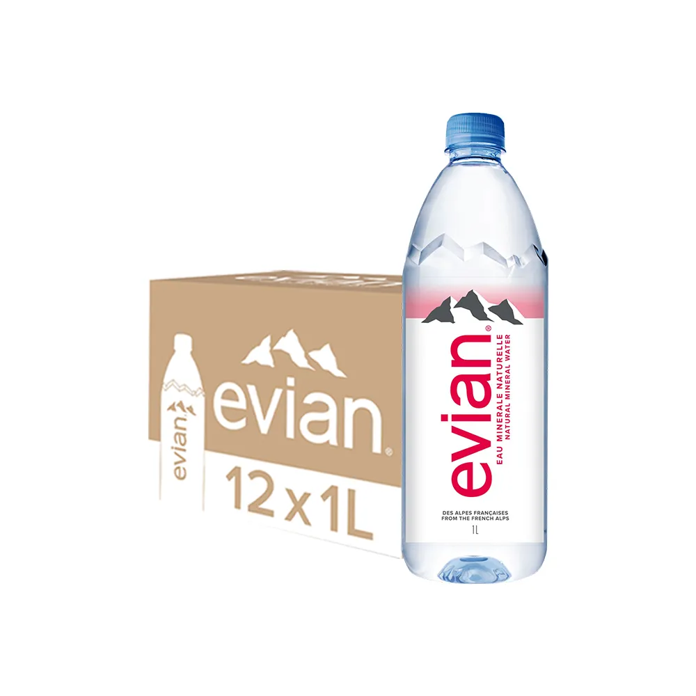 【evian 依雲 原廠總代理直營】天然礦泉水1000mlx12入/箱(寶特瓶)