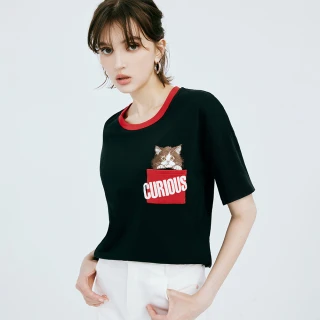 【MOMA】好奇貓咪撞色T恤(兩色)