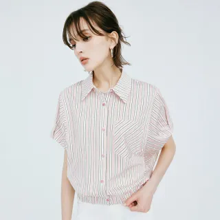 【MOMA】條紋休閒襯衫(粉色)