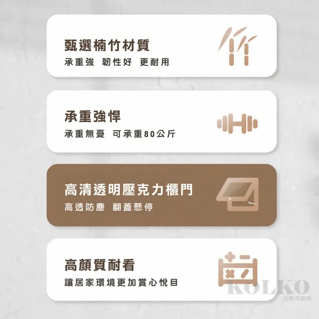 【KOLKO】三面透明壓克力公仔模型樂高展示櫃 書籍收納櫃 餐櫥餐邊櫃(四層70公分款)