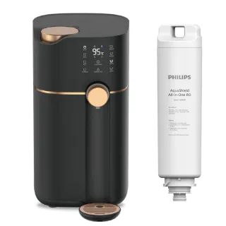 【Philips 飛利浦】新一代★智能雙效UV-C滅菌/RO濾淨瞬熱飲水機ADD6910BK(+專用濾芯ADD550)