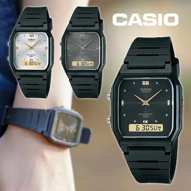 CASIO 卡西歐 AW-48HE 潮流復古 自動日曆 兩地時間 計時碼錶 雙顯 無字 中性錶 指針錶 手錶