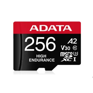 【ADATA 威剛】High Endurance  microSDXC UHS-I U3 A2 V30 256G 高耐用記憶卡(附轉卡)