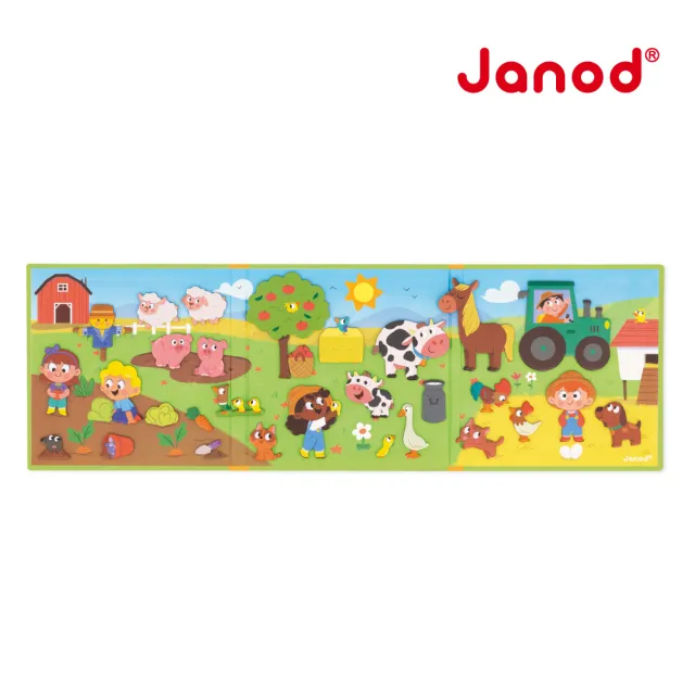 【Janod】磁鐵故事書-農場家族(好攜帶 輕薄 磁鐵遊戲  益智 認知)