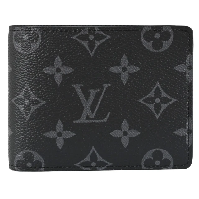 【Louis Vuitton 路易威登】LV M61695 Multiple 黑經典花紋對折雙層5卡短夾(現貨)