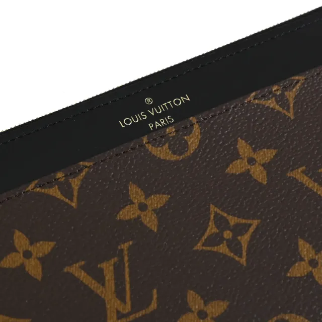 【Louis Vuitton 路易威登】LV M80348 Slim 經典花紋拼接簡易手拿包拉鍊零錢長夾(現貨)