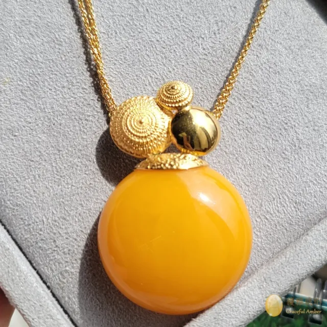 【優雅琥珀】來自波羅地海 溫潤老蜜蠟項鍊(具國際琥珀協會鑑定卡)