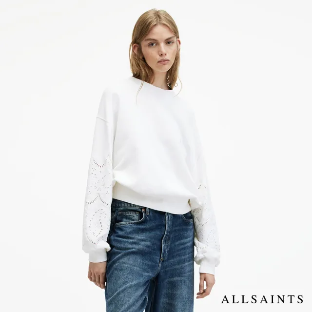 【ALLSAINTS】AGATA 純棉寬鬆刺繡長袖衛衣(舒適版型)