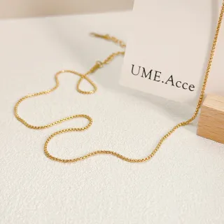 【UME.Acce】立體方珠細鍊鈦鋼項鍊(鈦鋼項鍊 項鍊 鈦鋼 裸鍊 鈦鋼裸鍊 立體 方鏈 珍珠鏈)