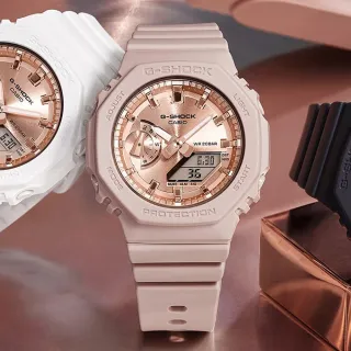 【CASIO 卡西歐】G-SHOCK WOMEN 防護構造雙顯錶 禮物 開學(GMA-S2100MD-4A/速)