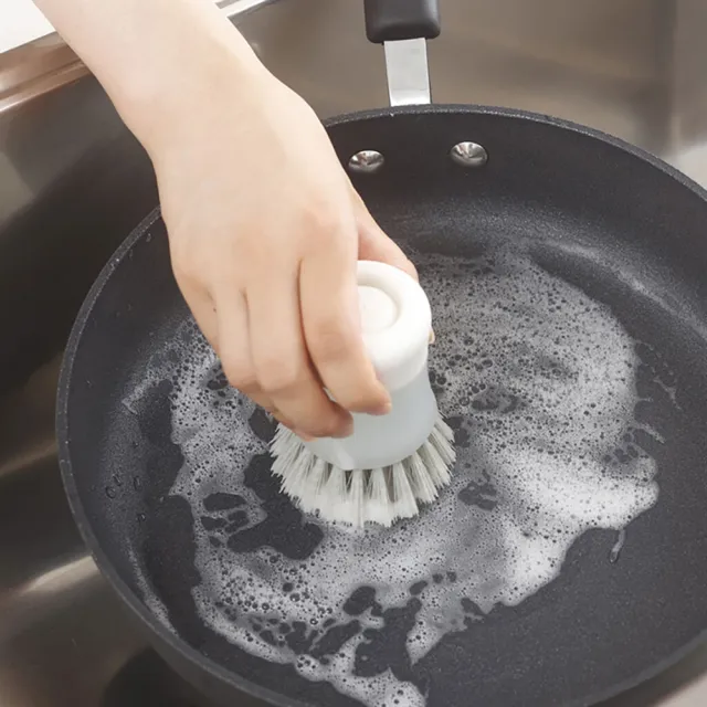 【MARNA】按壓式洗劑清潔刷(日本 極簡 廚房清潔刷 清潔刷 極簡設計 廚房用品)