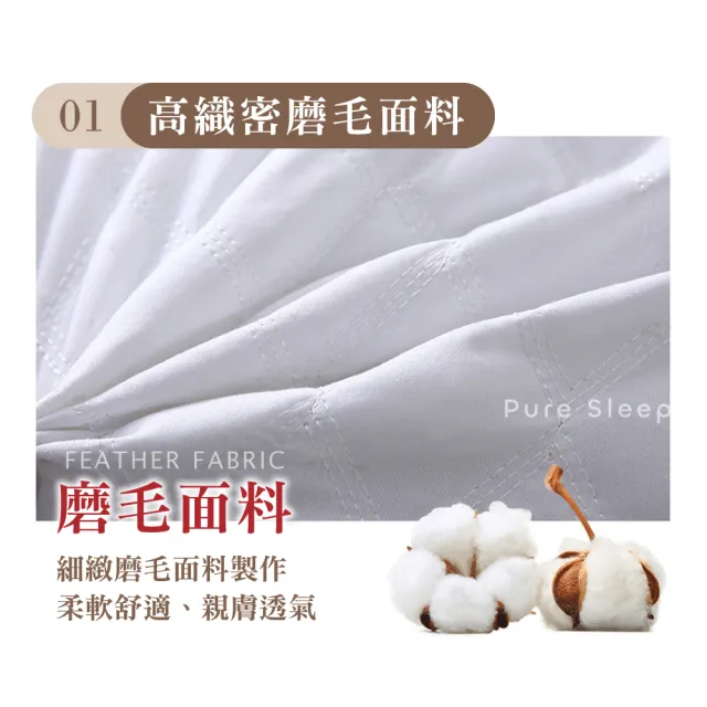 【Pure Sleep】羽絲絨立體飯店枕芯(透氣舒適 飯店枕頭 飽滿高彈 羽絲絨枕 透氣枕 枕頭)