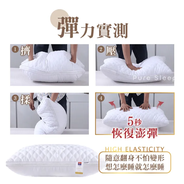 【Pure Sleep】羽絲絨立體飯店枕芯(透氣舒適 飯店枕頭 飽滿高彈 羽絲絨枕 透氣枕 枕頭)