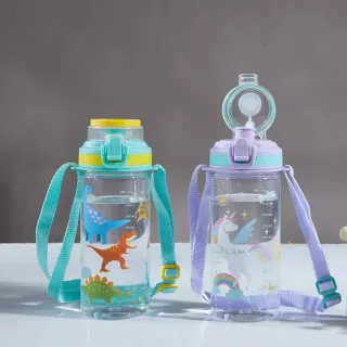 【MOCODO 伴佳家】兒童抑菌直飲水壺580ml(附背帶可拆卸、按壓彈蓋可鎖)