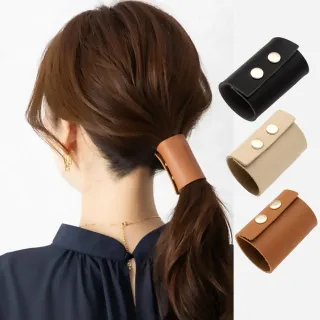 【氣質UP】日韓清新大地色系皮革髮束-3入(髮夾 頭飾 髮飾 造型 氣質 髮圈 文青 馬尾 綁頭髮 髮帶 髮型)