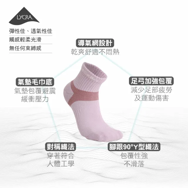 【MarCella 瑪榭】FootSpa足弓加強萊卡氣墊短襪(短襪/機能襪/氣墊襪)