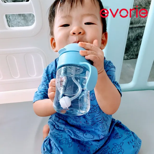 【Evorie】Tritan 200mL+300mL學飲吸管水杯組(總代理公司貨)