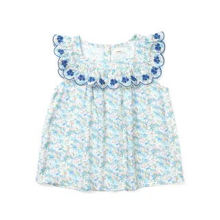 【lulabee】童裝-夏季碎花白領襯衫(藍色)