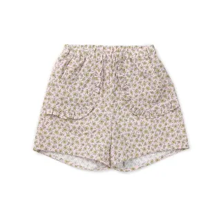 【lulabee】童裝-印花縫摺短褲(粉色)