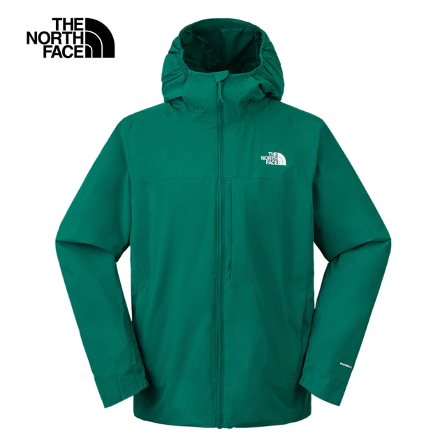 The North Face 北面男款綠色防風防潑水連帽外套｜89ZNNL1