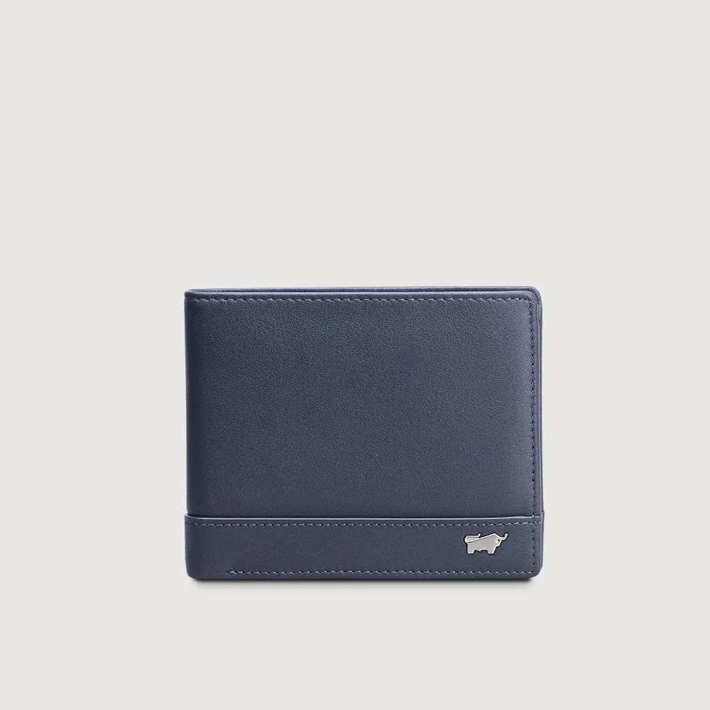 【BRAUN BUFFEL 德國小金牛】台灣總代理 威爾 10卡男夾-午夜藍(BF529-314-MNB)