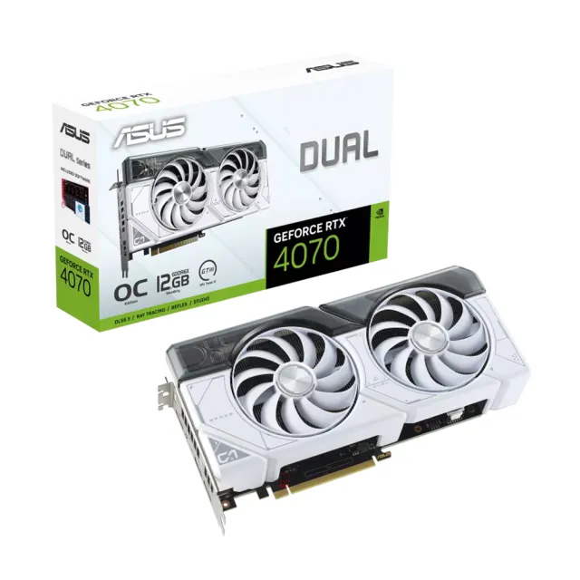 【ASUS 華碩】DUAL-RTX4070-O12G-WHITE 顯示卡+華碩 TUF GAMING P1 鼠墊