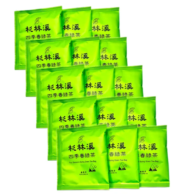 【龍源茶品】杉林溪四季春綠茶三角立體茶包 15包組(3g/包-共45g；無烘焙；無發酵；綠茶茶包)